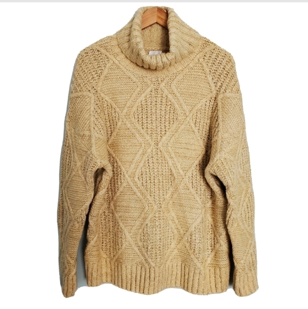 NEW Caslon Beige Chunky Turtleneck Sweater